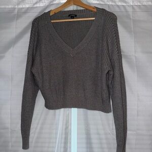 Wild Fable V-Neck Knit Sweater - Gray